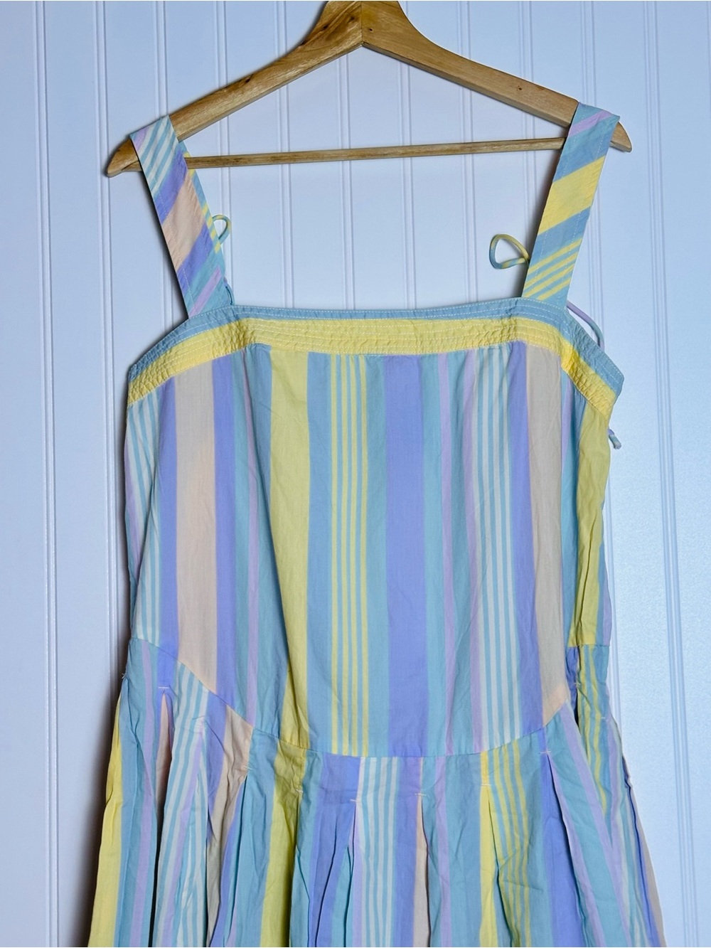 Free People Primavera Stripe Midi Dress Cotton Size M Adjustable Strap Casual - Picture 7 of 9